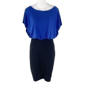 Sangria cobalt blue black bandage dress JJ1